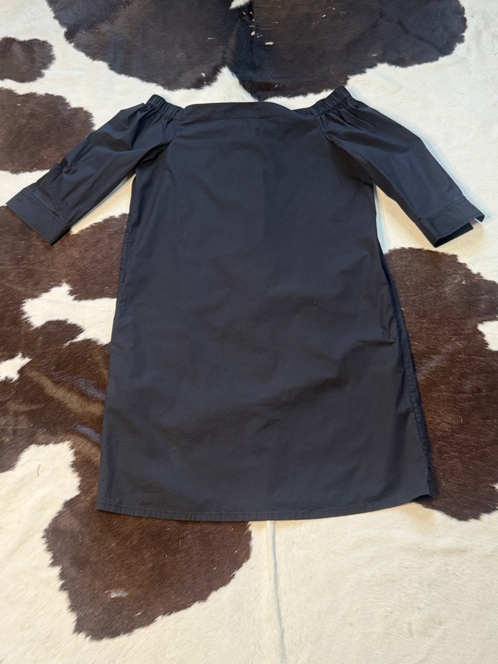 Theory Black Off-Shoulder Mini Dress